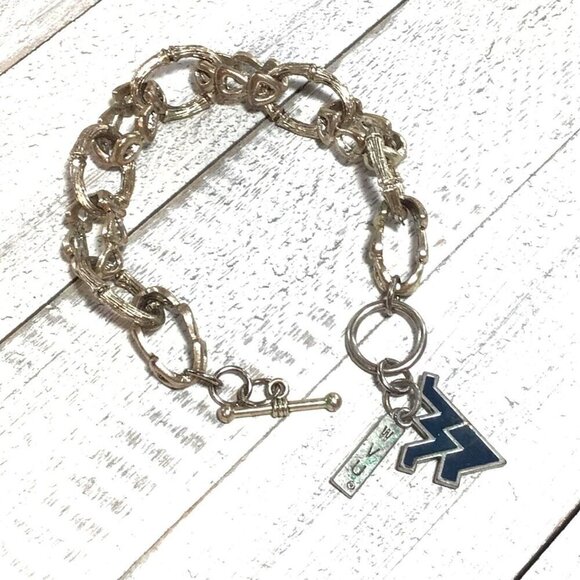 West Virginia Mountaineers Bracelets Set With Charms Toggle Clasp - Picture 2 of 3